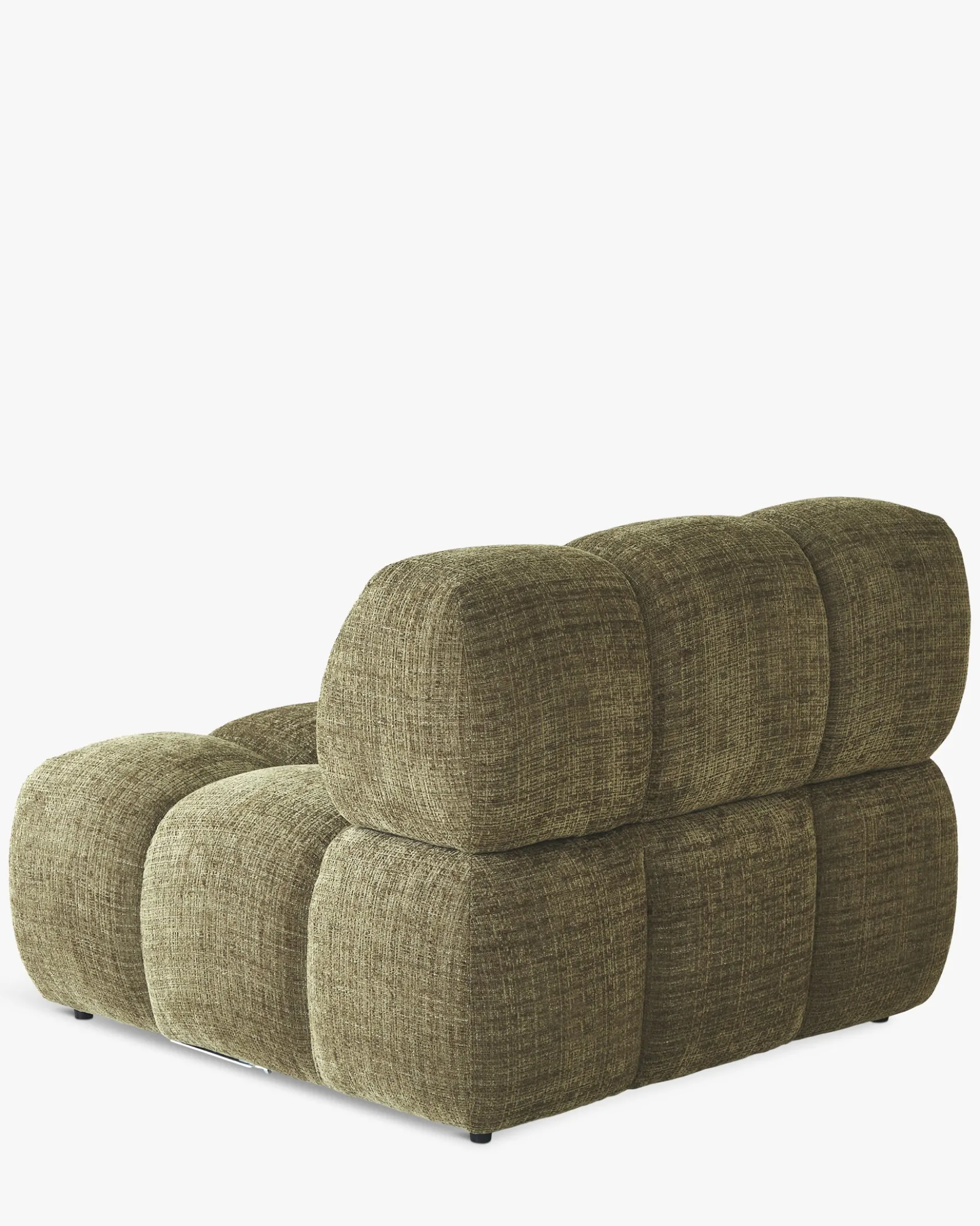 Fauteuil modulable sans accoudoir, Tweed vert lichen Waffle
