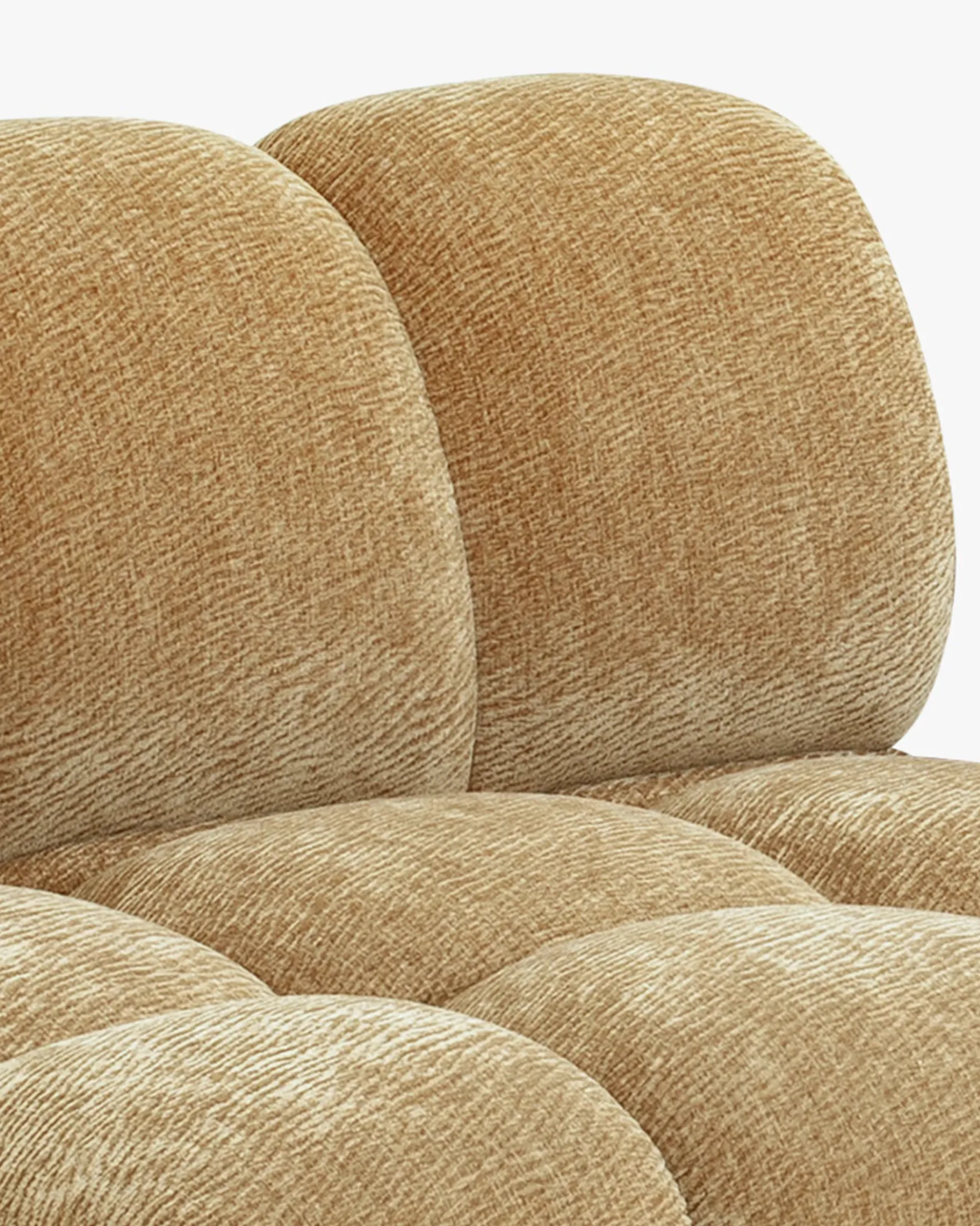 Fauteuil modulable sans accoudoir, Camel crêpé Waffle