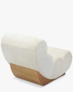 Fauteuil modulable, Tweed crème & bois blond Cozy