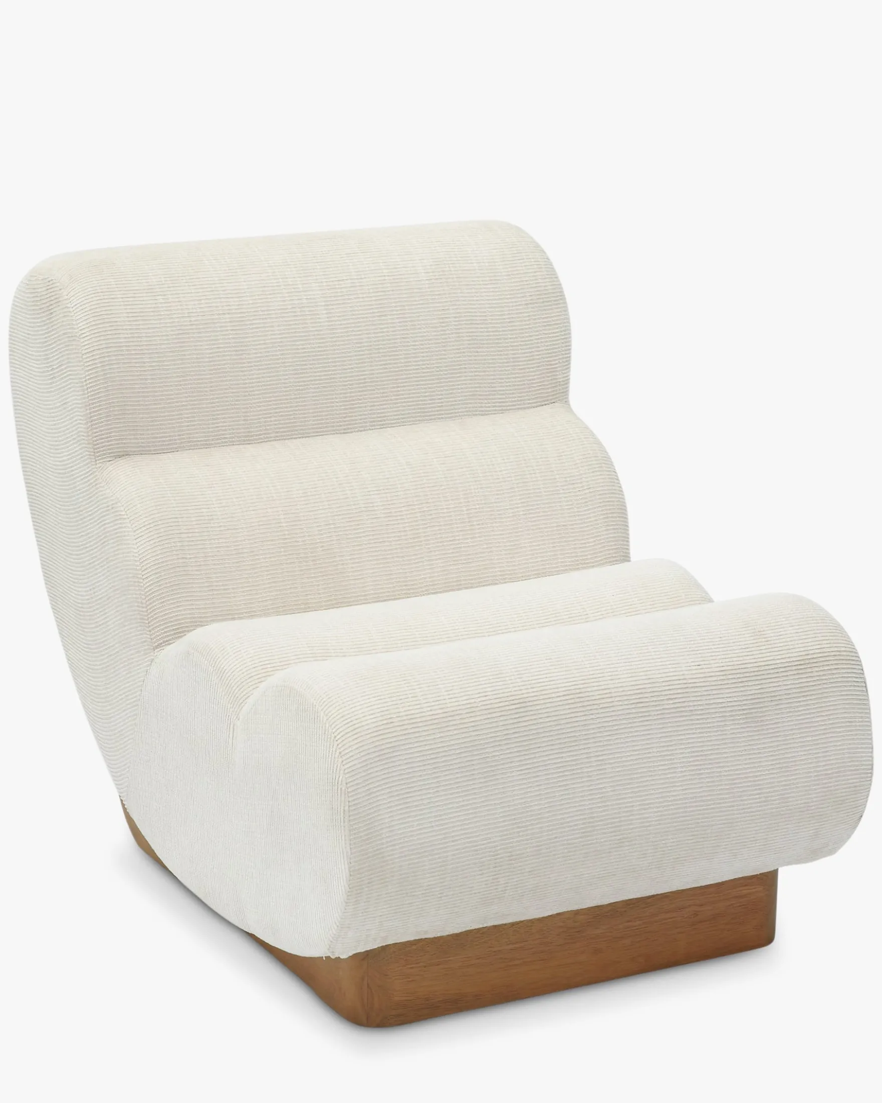 Fauteuil modulable, Tweed crème & bois blond Cozy