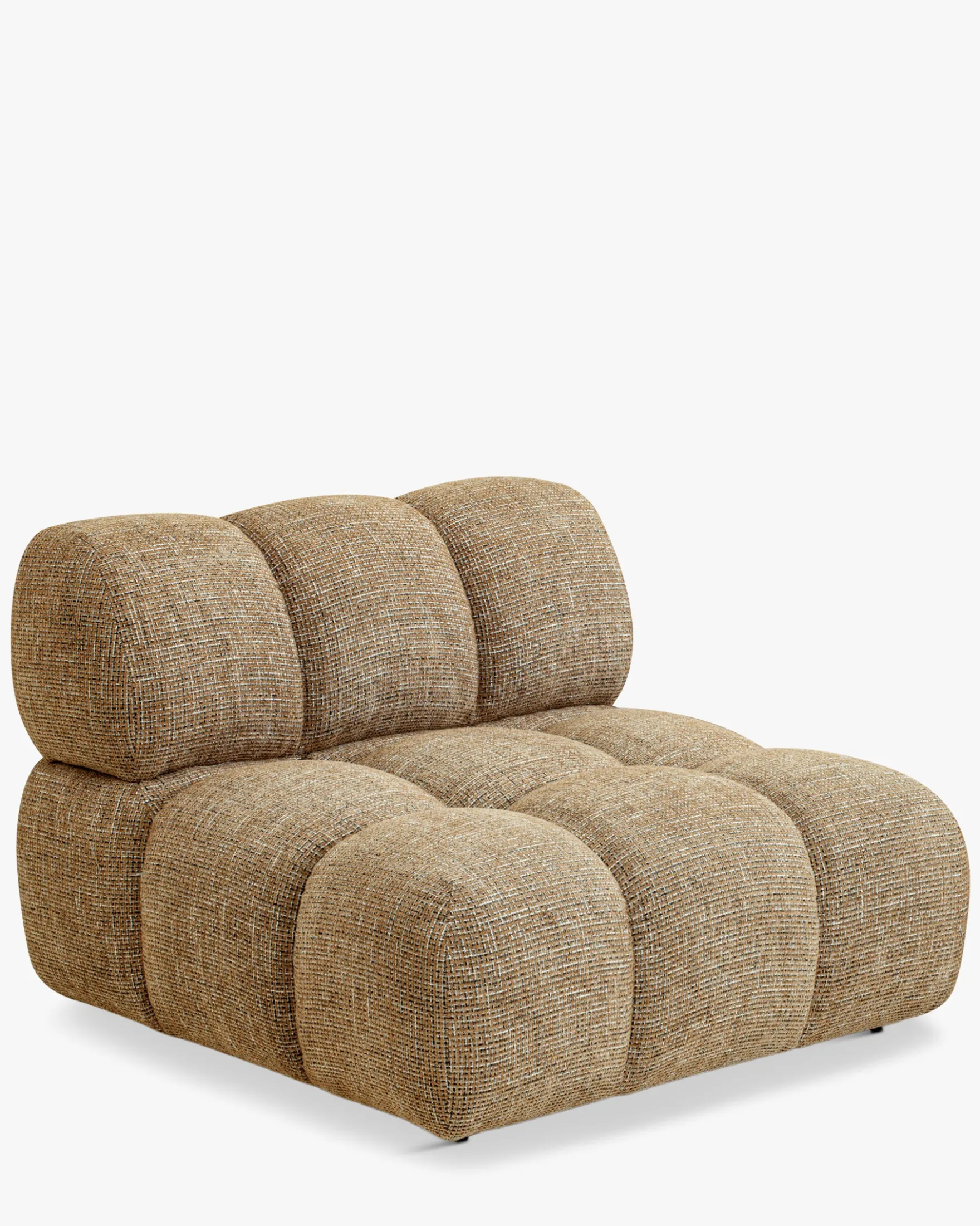 Fauteuil modulable, Tweed marron caramel Waffle