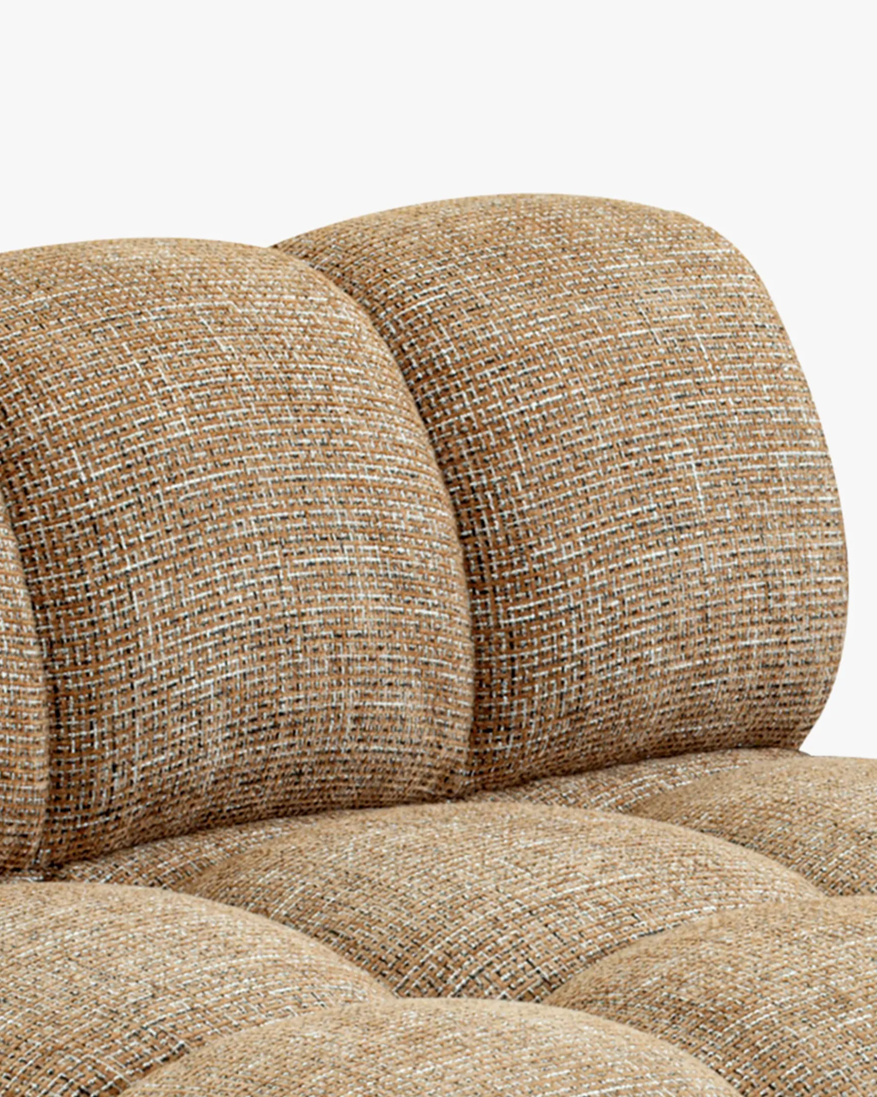 Fauteuil modulable, Tweed marron caramel Waffle