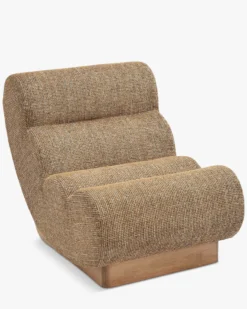 Fauteuil modulable, Tweed marron caramel & bois blond Cozy