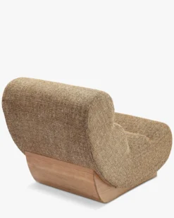 Fauteuil modulable, Tweed marron caramel & bois blond Cozy