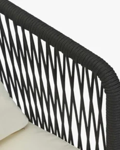 Fauteuil outdoor, Assise blanc écru, Cordage & métal noir, 70x87 Santa Monica