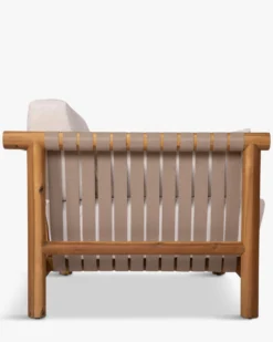Fauteuil outdoor, Blanc waterproof & bois d'acacia Bexley