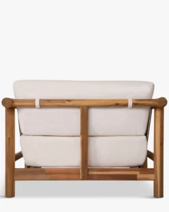 Fauteuil outdoor, Blanc waterproof & bois d'acacia Bexley