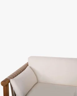 Fauteuil outdoor, Blanc waterproof & bois d'acacia Bexley