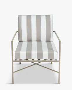 Fauteuil outdoor, Rayures taupe waterproof & métal taupe Bel Air