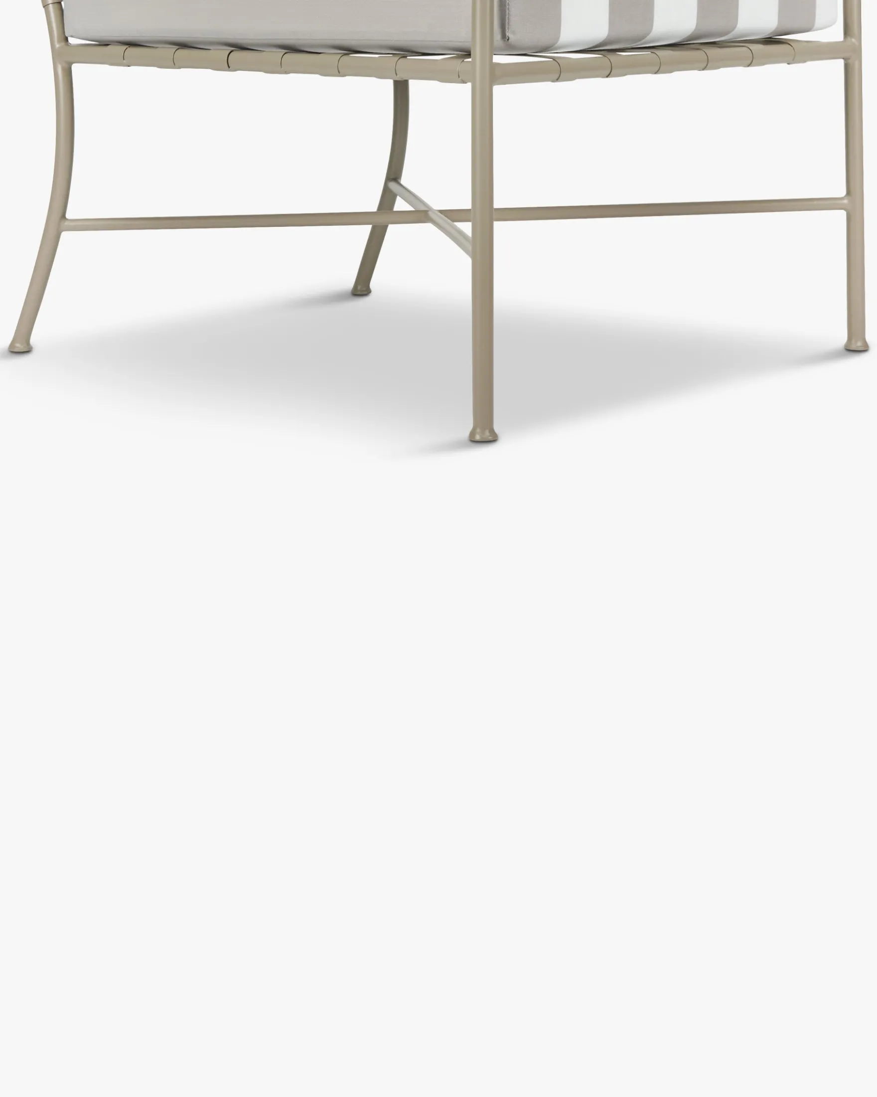 Fauteuil outdoor, Rayures taupe waterproof & métal taupe Bel Air