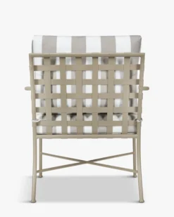 Fauteuil outdoor, Rayures taupe waterproof & métal taupe Bel Air