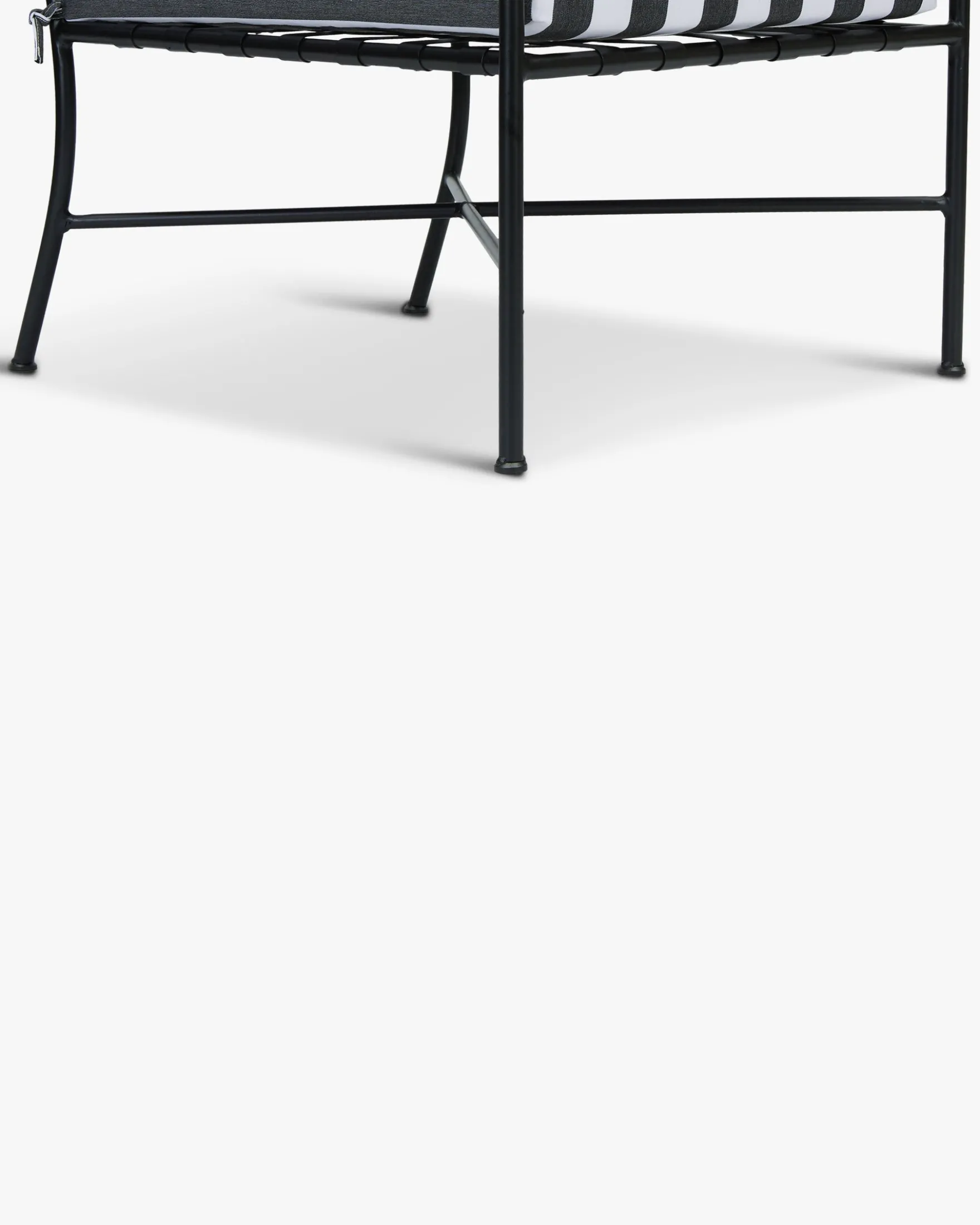 Fauteuil outdoor, Tissu waterproof noir-blanc & métal noir Bel Air