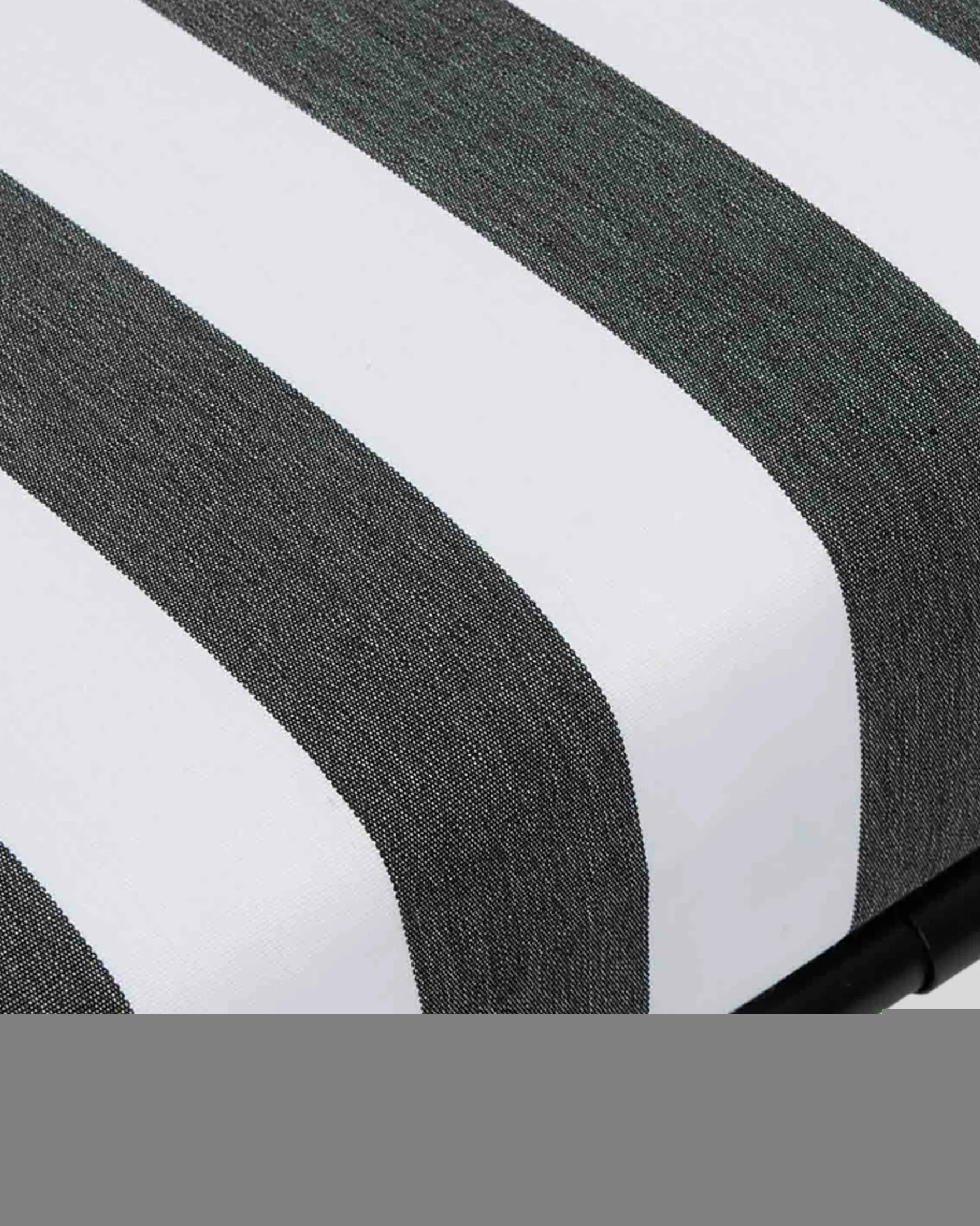 Fauteuil outdoor, Tissu waterproof noir-blanc & métal noir Bel Air