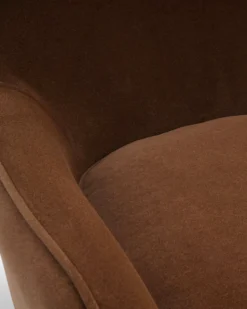 Fauteuil rotatif, Velours marron intense & Métal chromé Golden Gun