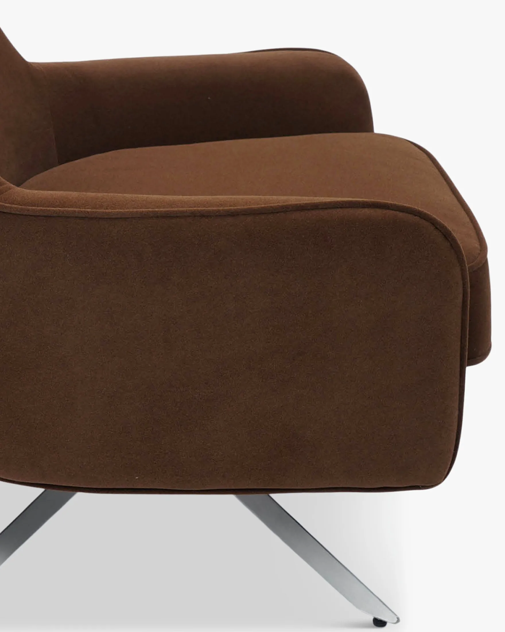 Fauteuil rotatif, Velours marron intense & Métal chromé Golden Gun
