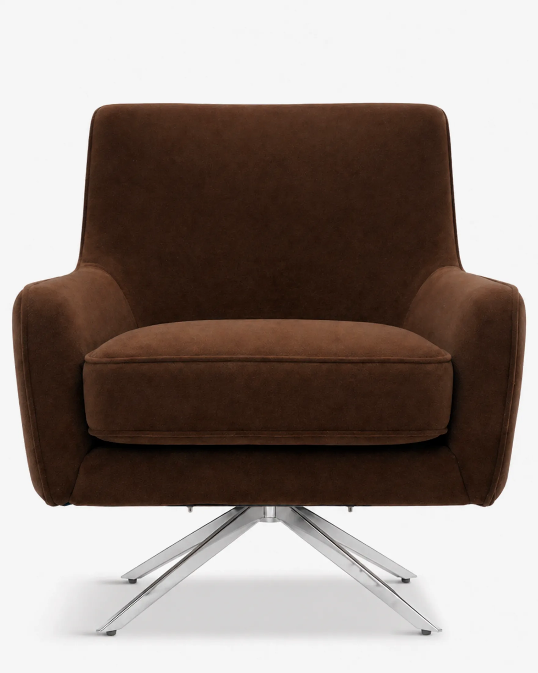 Fauteuil rotatif, Velours marron intense & Métal chromé Golden Gun