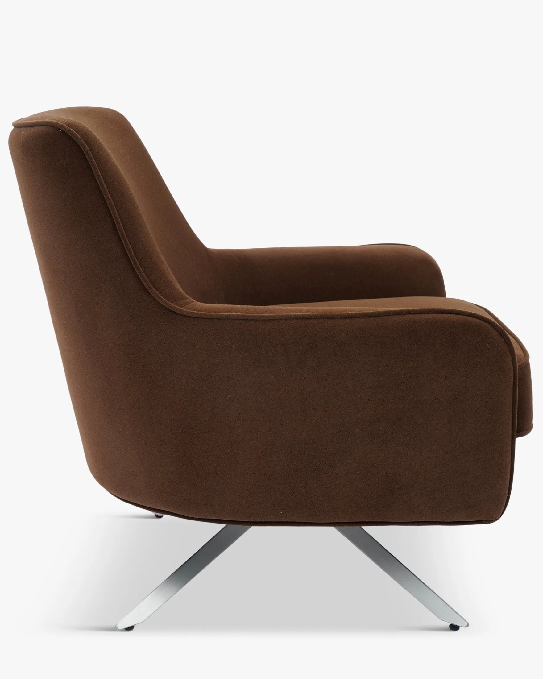 Fauteuil rotatif, Velours marron intense & Métal chromé Golden Gun