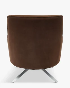 Fauteuil rotatif, Velours marron intense & Métal chromé Golden Gun