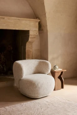 Fauteuil, Tweed Beige Moucheté, 90x70 Giulia