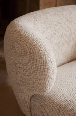Fauteuil, Tweed Beige Moucheté, 90x70 Giulia