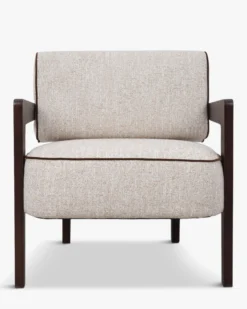 Fauteuil, Tweed écru meringue & Frêne massif Elva
