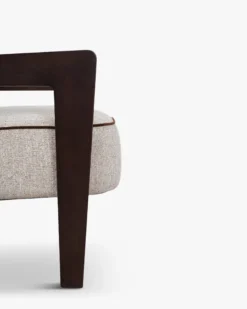 Fauteuil, Tweed écru meringue & Frêne massif Elva