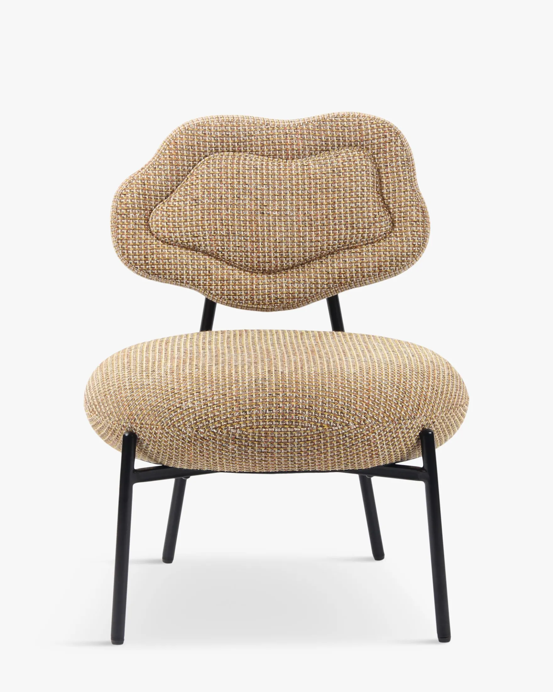 Fauteuil, Tweed jaune miami & métal noir Arty
