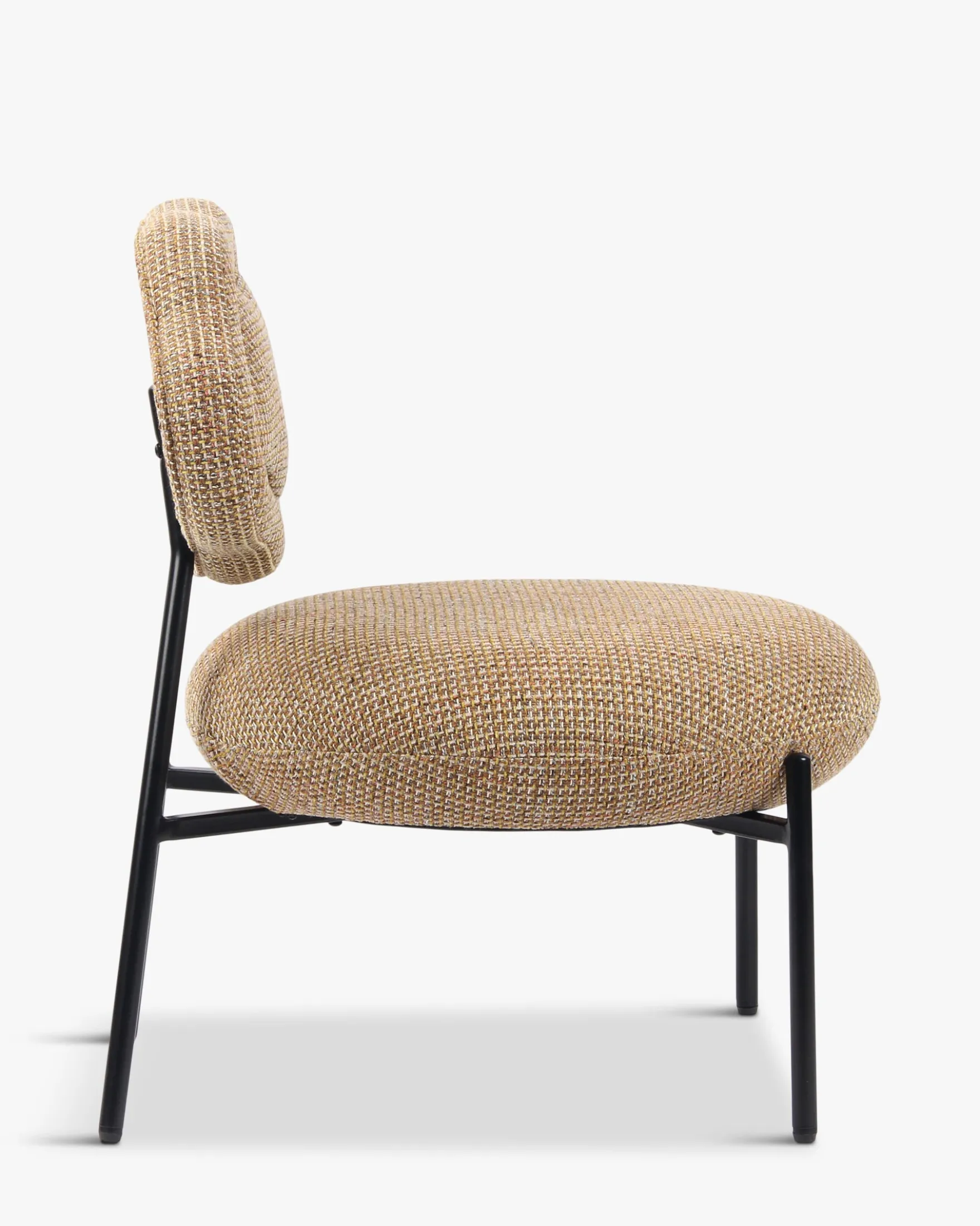 Fauteuil, Tweed jaune miami & métal noir Arty