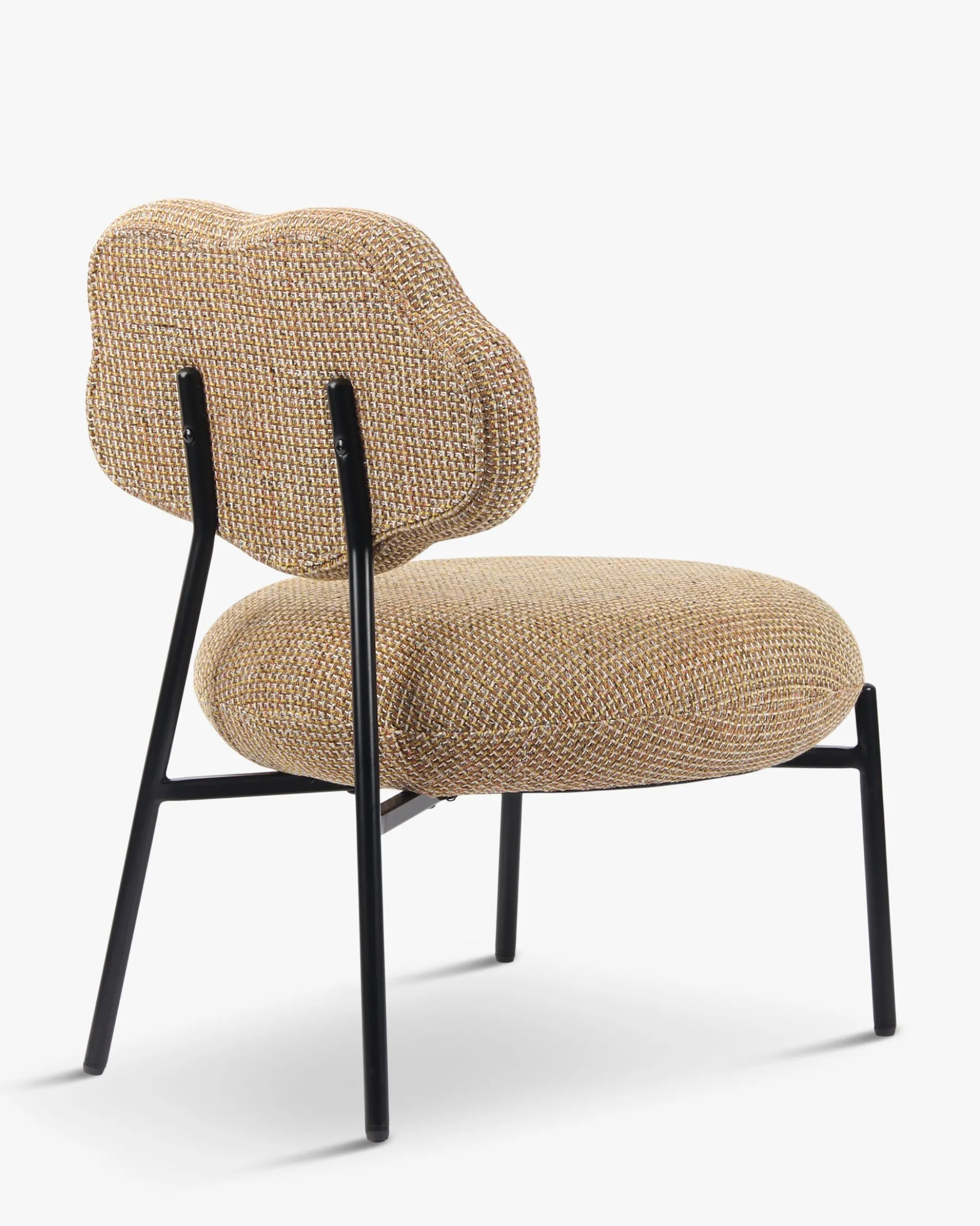 Fauteuil, Tweed jaune miami & métal noir Arty