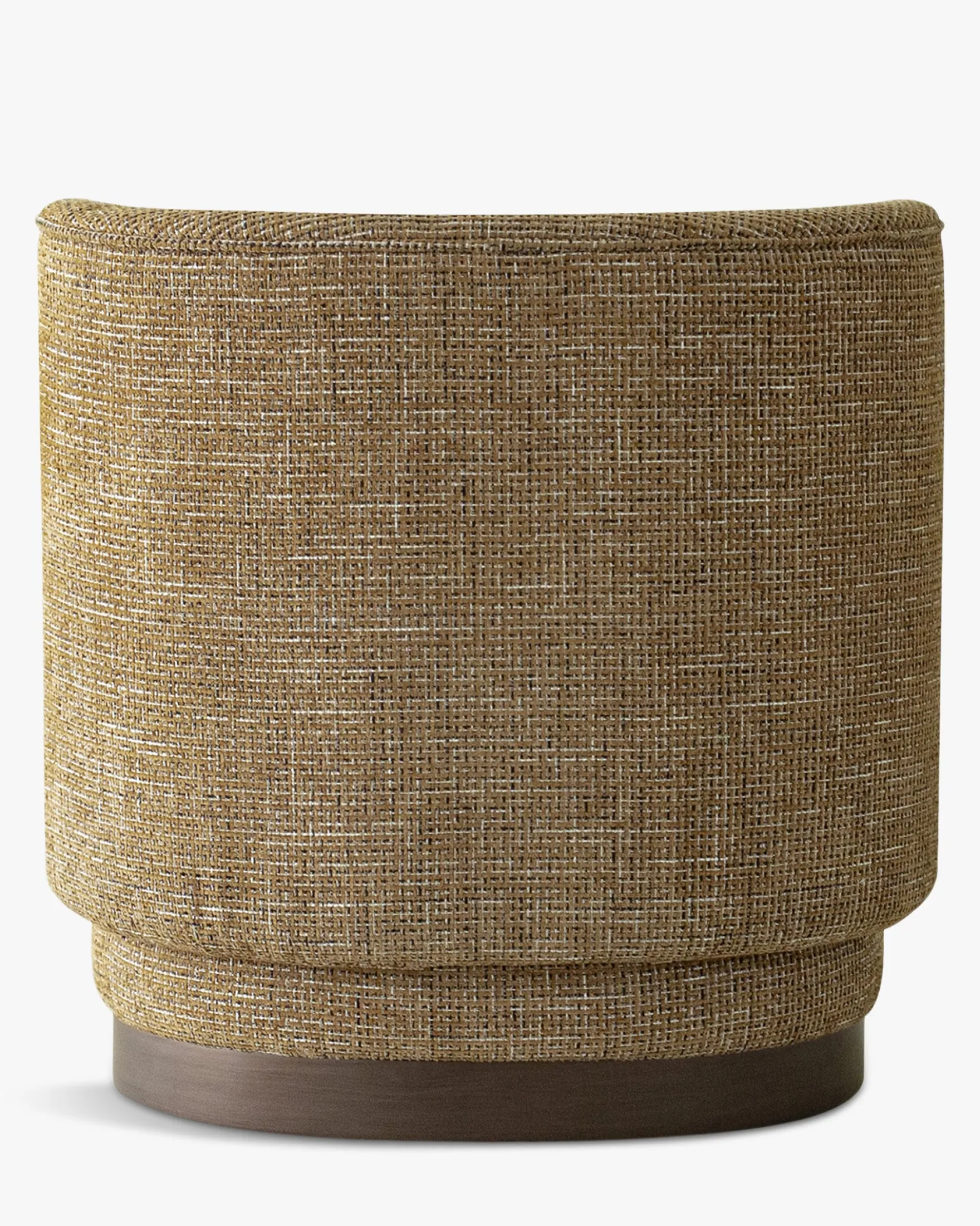 Fauteuil, Tweed marron caramel & bois chocolat Giulio