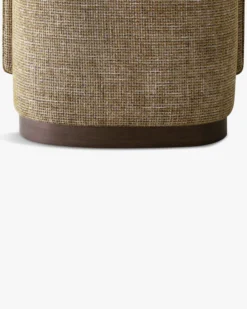 Fauteuil, Tweed marron caramel & bois chocolat Giulio
