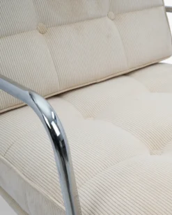 Fauteuil, Velours beige pampa Aurore