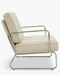 Fauteuil, Velours beige pampa Aurore