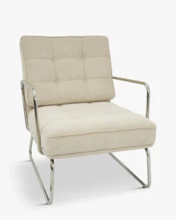 Fauteuil, Velours beige pampa Aurore