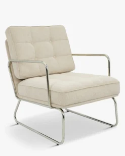 Fauteuil, Velours beige pampa Aurore