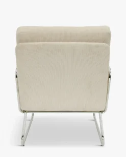 Fauteuil, Velours beige pampa Aurore