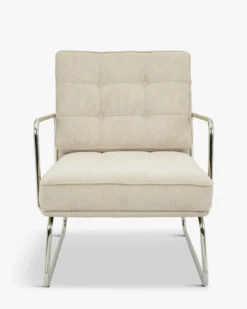 Fauteuil, Velours beige pampa Aurore