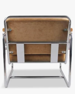 Fauteuil, Velours camel doré & Fer chromé Kyle
