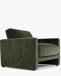 Fauteuil, Velours vert sapin Serena