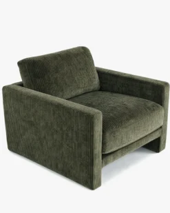 Fauteuil, Velours vert sapin Serena