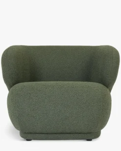 Fauteuil, Vert kaki bouclé, 90x70 Giulia