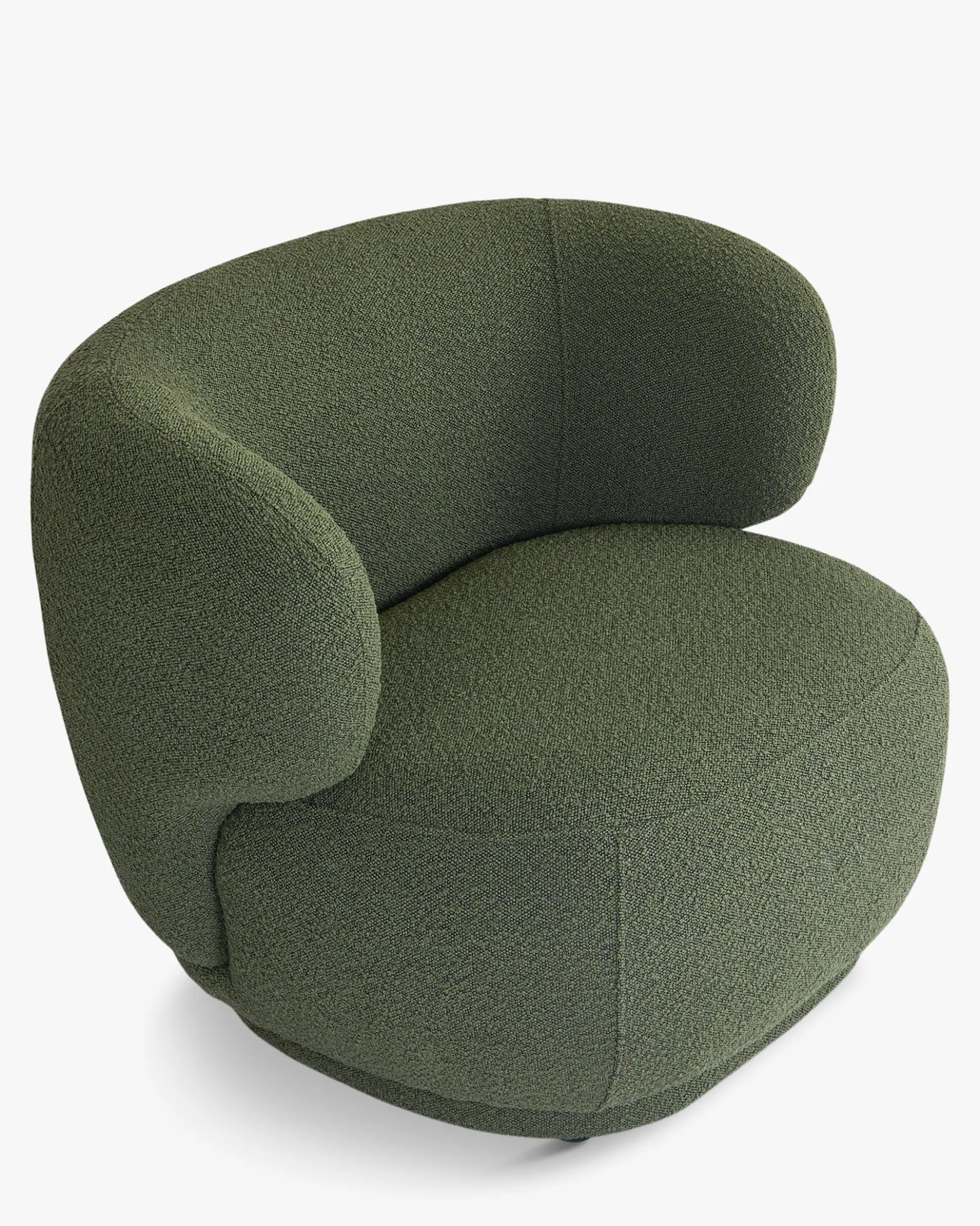 Fauteuil, Vert kaki bouclé, 90x70 Giulia
