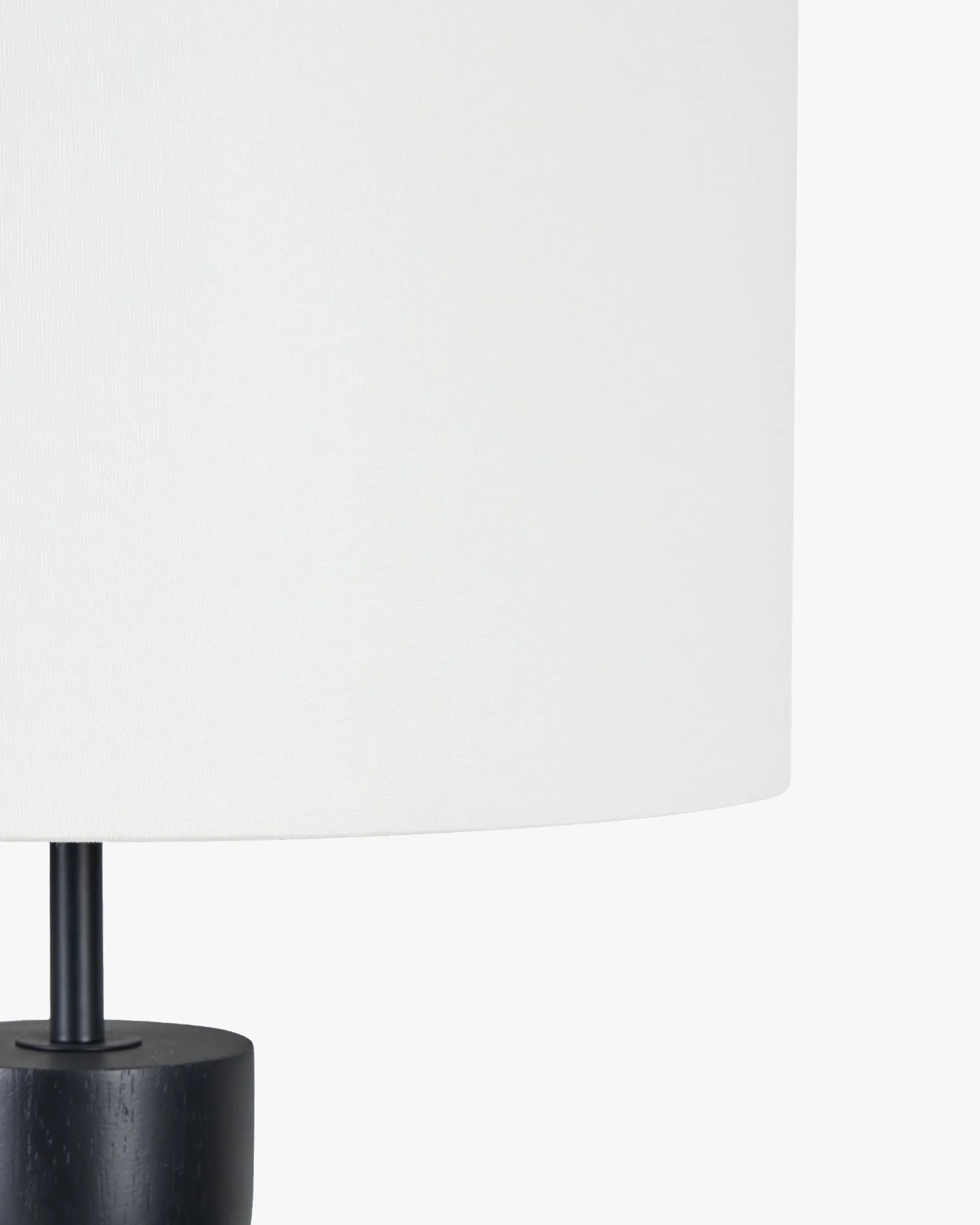 Lampadaire, Bois noir & Lin blanc, H158,5 Tinga