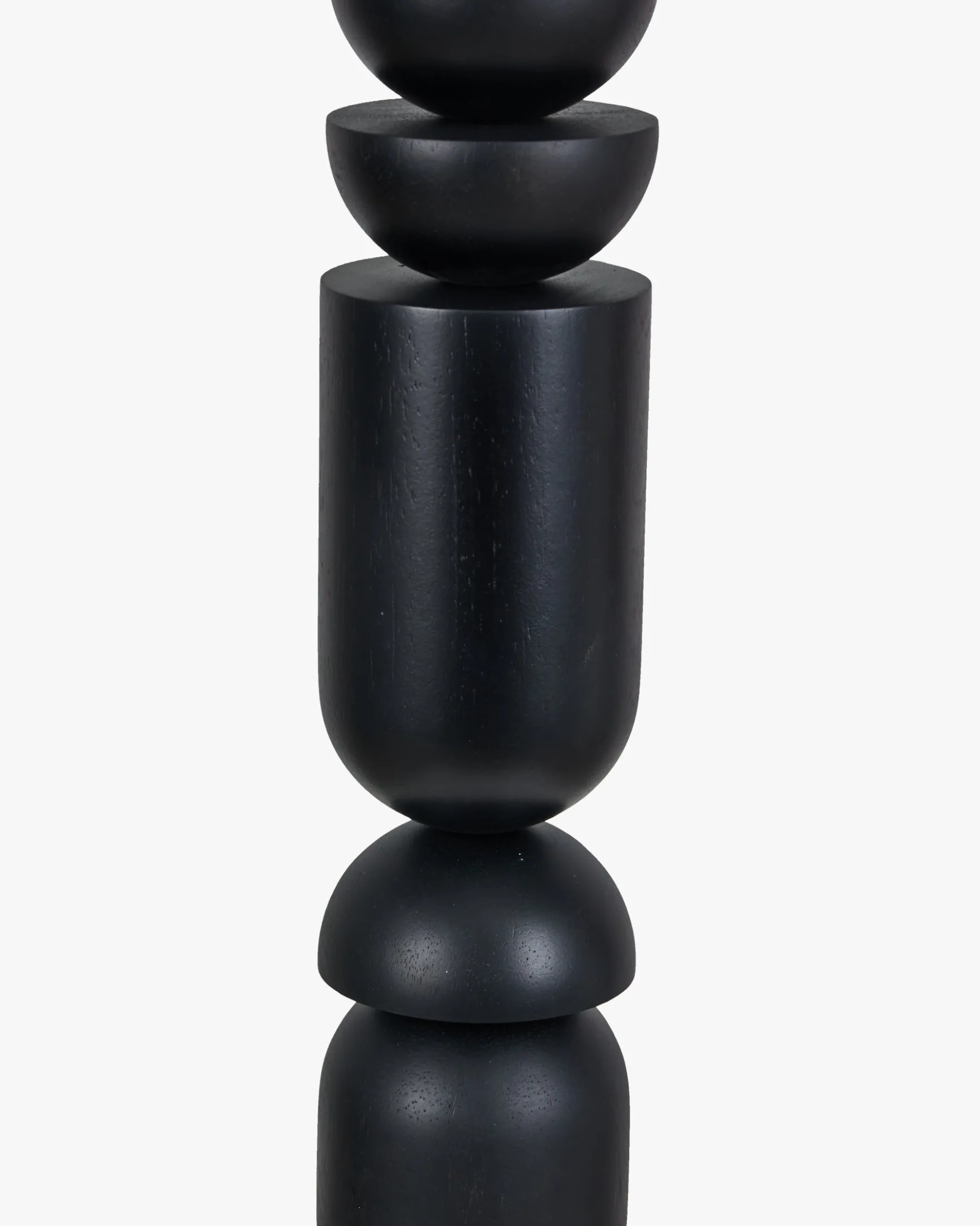 Lampadaire, Bois noir & Lin blanc, H158,5 Tinga