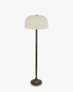 Lampadaire, Laiton antique & Lin, H162,5 Brighton