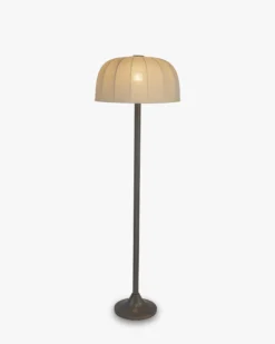 Lampadaire, Laiton antique & Lin, H162,5 Brighton