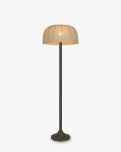 Lampadaire, Laiton antique & Lin, H162,5 Brighton