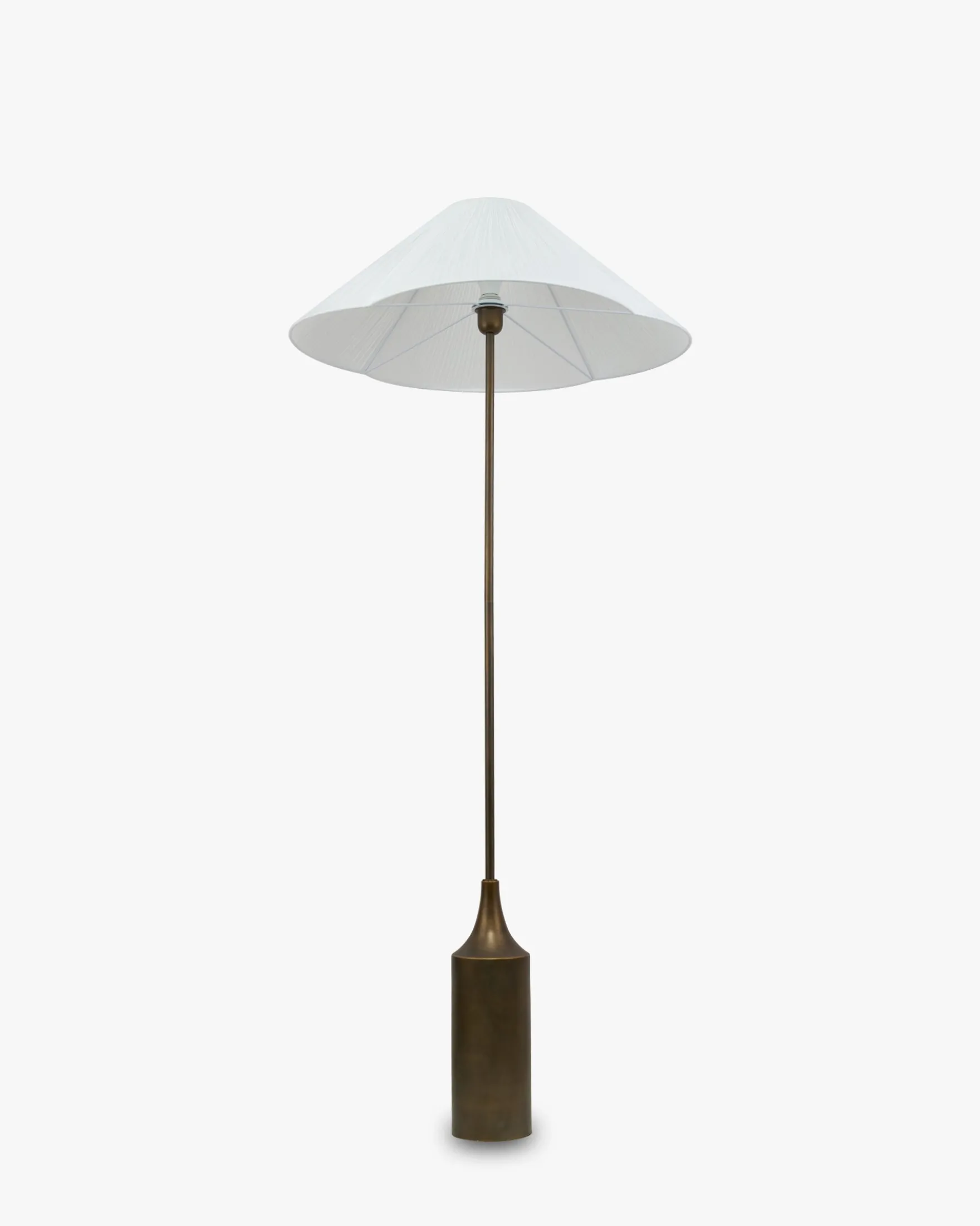 Lampadaire, Laiton antique & Lin, H160 Kensington