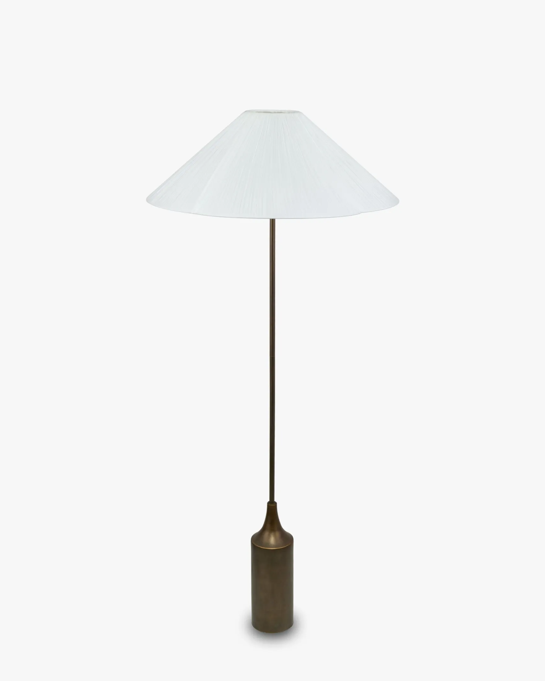 Lampadaire, Laiton antique & Lin, H160 Kensington