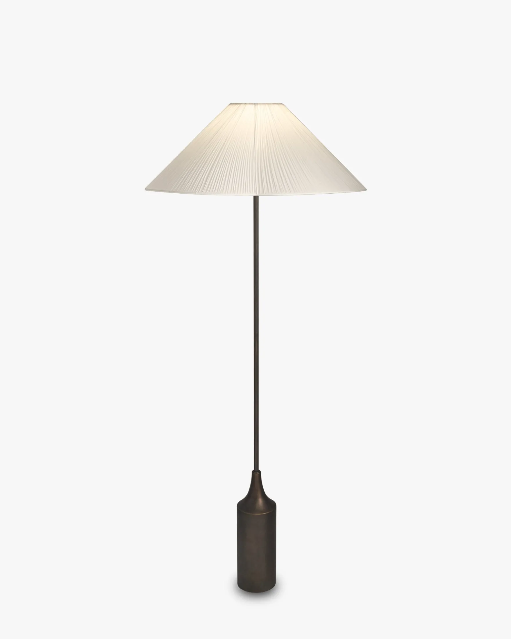 Lampadaire, Laiton antique & Lin, H160 Kensington